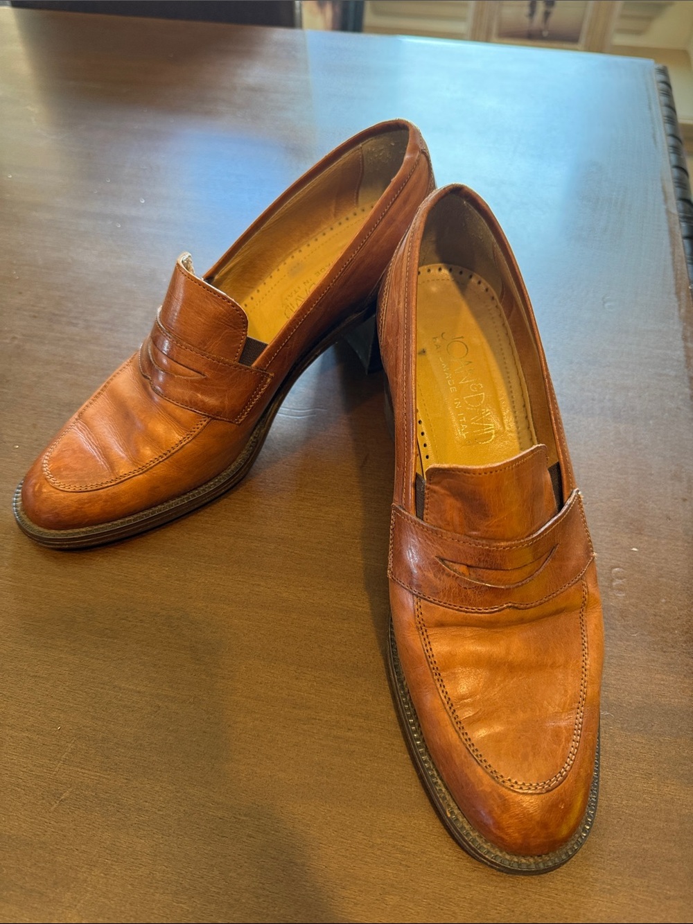 Joan & David Women’s Tan Leather Penny Loafers sz. 40